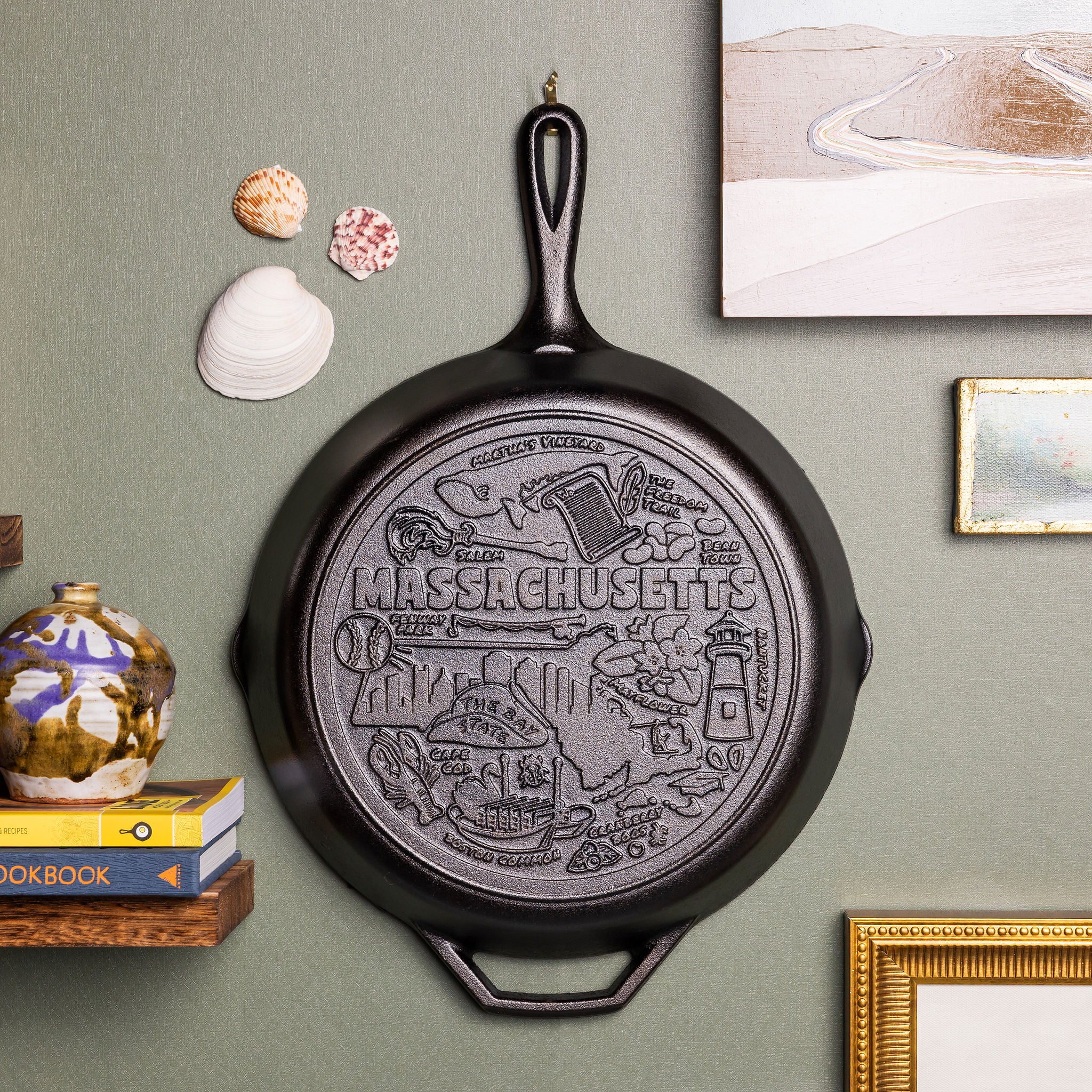 American Road Trip: 12 Inch Seasoned Cast Iron Skillet. Massachusetts - Image 2