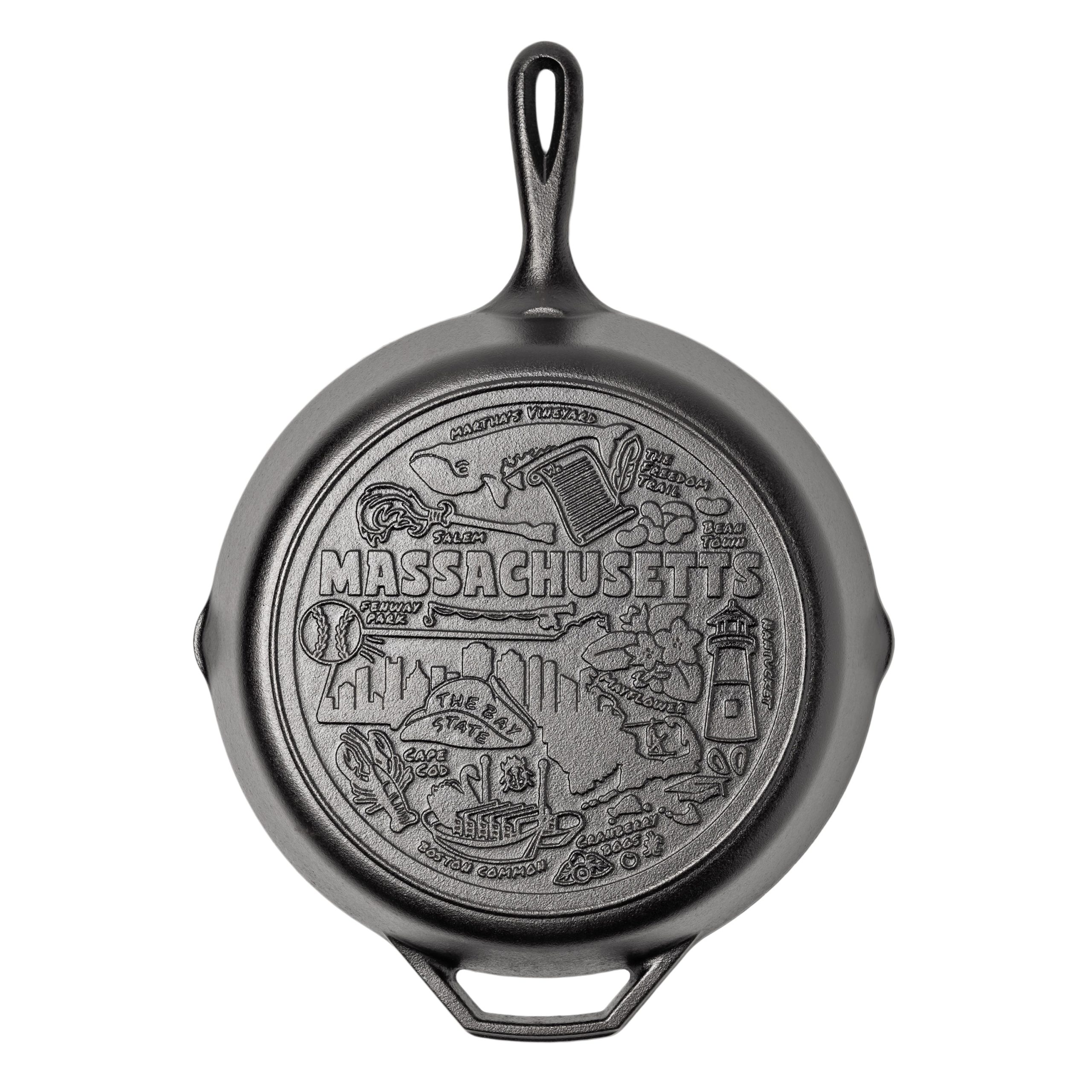 American Road Trip: 12 Inch Seasoned Cast Iron Skillet. Massachusetts